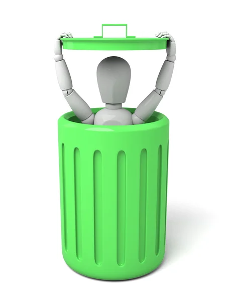 Trash can, aluminum, — Stock Photo, Image