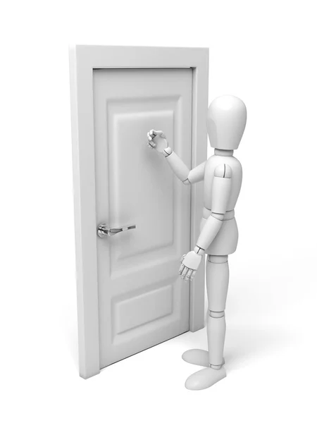 Interview,white,  door, lock, — Stock Photo, Image