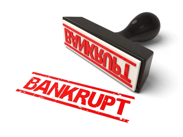 Bankrupt, stamp, rubber — Stock Photo, Image