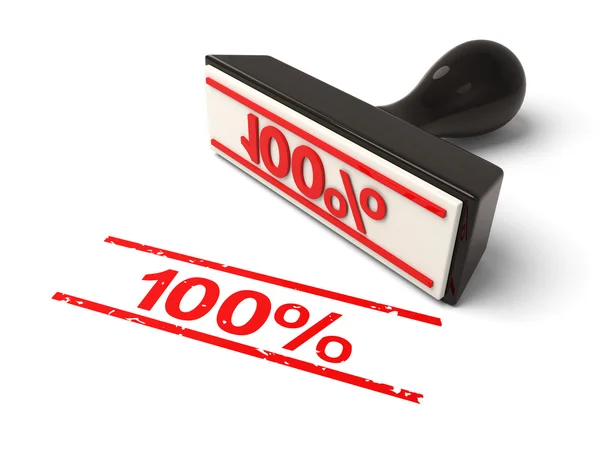 100%, stempel, gummi, tegn , - Stock-foto