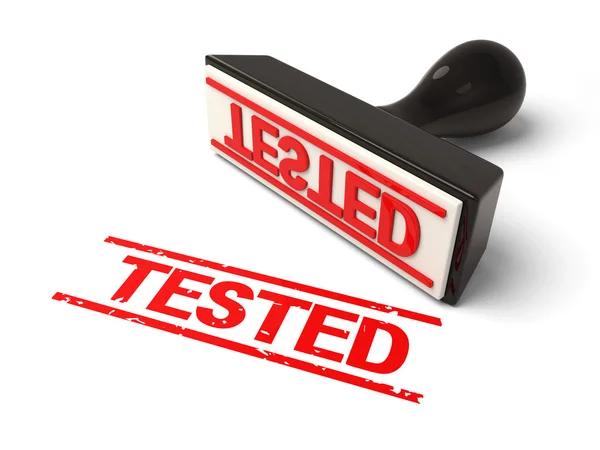Tested,qualify, stamp, — Stock Photo, Image