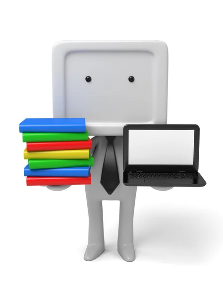 E-book,author, laptop, — Stock Photo, Image