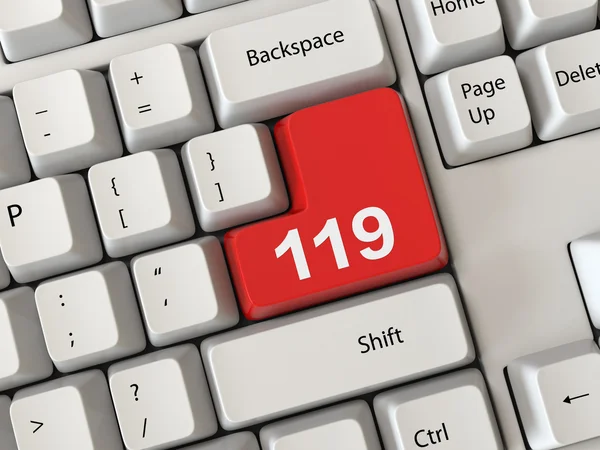 Röd tangentbord 119 — Stockfoto