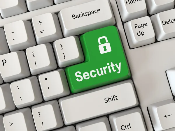 Zelený klávesnice bezpečnost — Stock fotografie