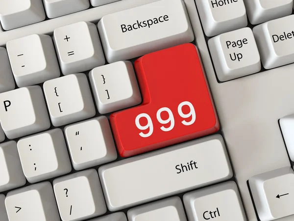 Röd tangentbord 999 — Stockfoto