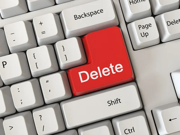 Red Keyboard delete — Stock Photo, Image