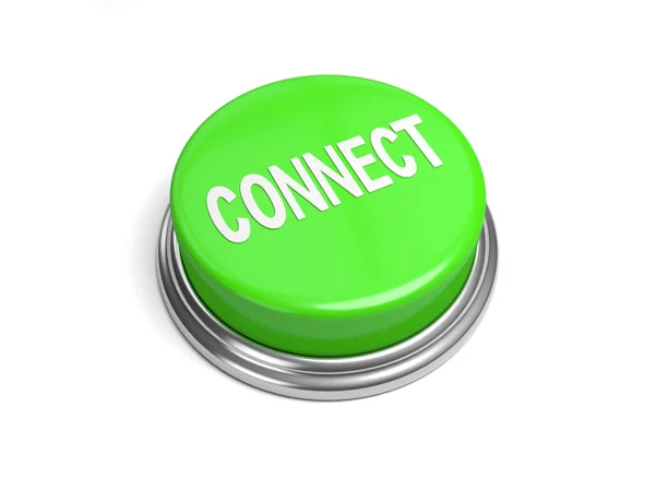 Zielony przycisk, połączyć — Zdjęcie stockowe