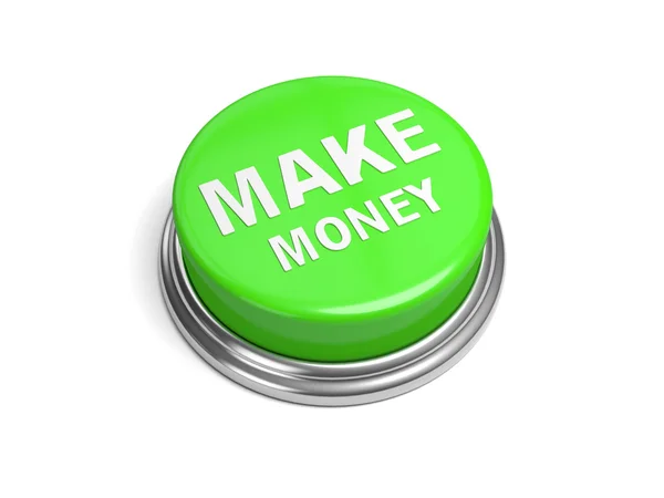 Green button,make money — Stock Photo, Image