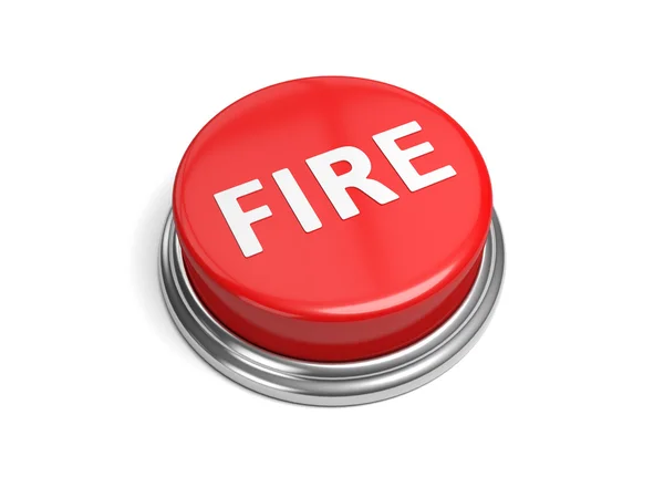 Fire, red button — Stock Photo, Image