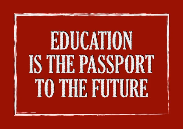 교육은 미래의 영감을 단어인 일러스트에 여권입니다 — 스톡 벡터