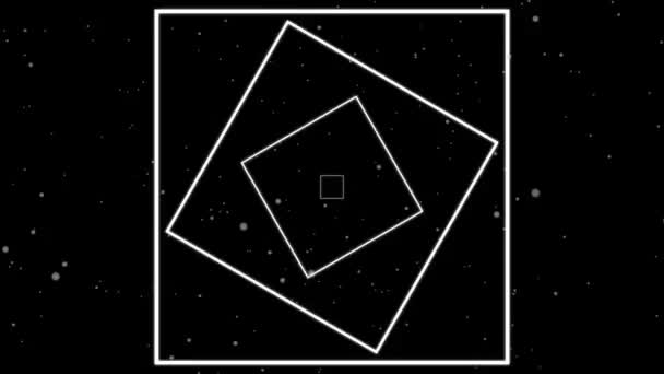 Geometrische vormen regelmatige roterende vierkanten die van het centrum naar buiten toe toenemen — Stockvideo