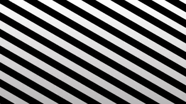 Las rayas negras alternas giran sobre un fondo de gradiente gris claro — Vídeo de stock