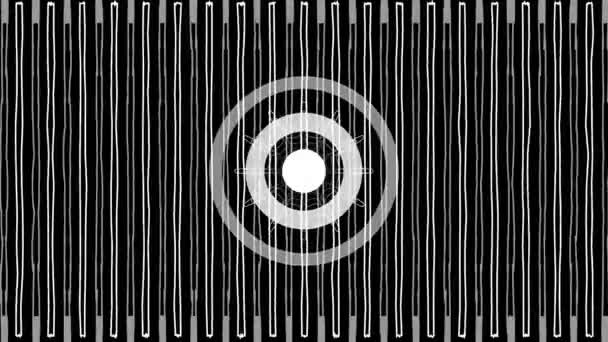 중심에서 바깥으로 증가하는 흰색 줄무늬와 모양이 번갈아 가며 나타나는 명백 한 배경 — 비디오