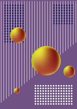 Topların ve geometrik şekillerin soyut arkaplanı