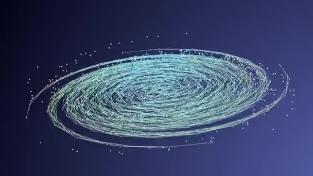 Formas de partículas artificiais que giram no espaço tridimensional — Vídeo de Stock