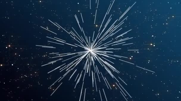 Movimiento abstracto de partículas similar a la maniobra entre las estrellas — Vídeos de Stock