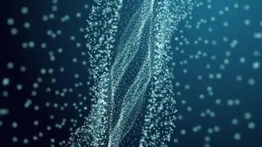 Alanın derinliği ile uzayda sorunsuzca hareket eden parlak parçacıkların alanı