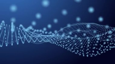 Alanın derinliği ile uzayda sorunsuzca hareket eden parlak parçacıkların alanı