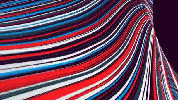 Colored wagging stripes move towards the camera in space — Stock Video