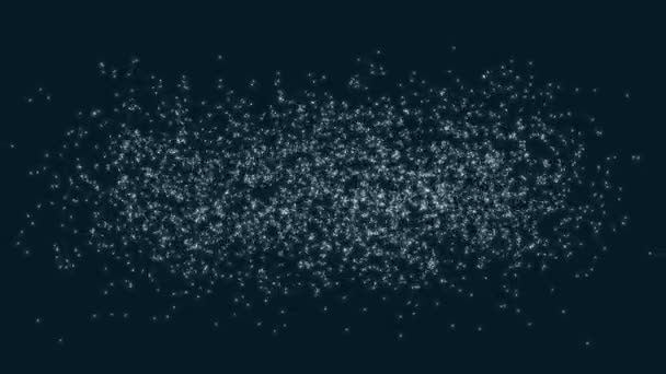 Gesloten. Verzameling van berichten uit een wolk van deeltjes in de ruimte — Stockvideo