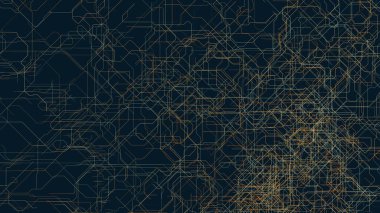 Bir bilgisayar programı tarafından oluşturulan tuhaf eğri çizgilerin soyut görüntüsü