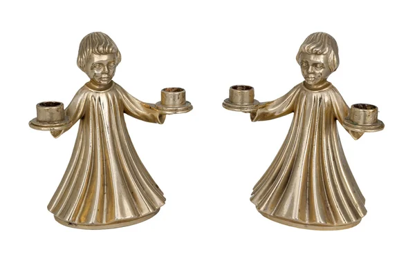 Bir melek figürü şeklinde bronz şamdan