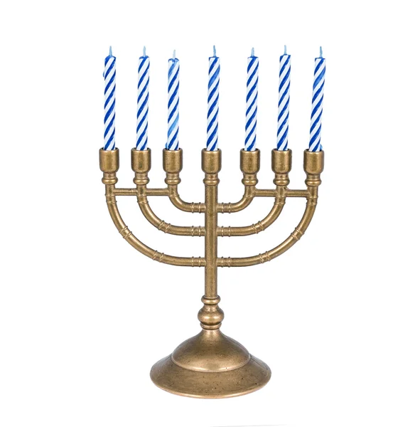 Menorah with candles — Stock Photo, Image