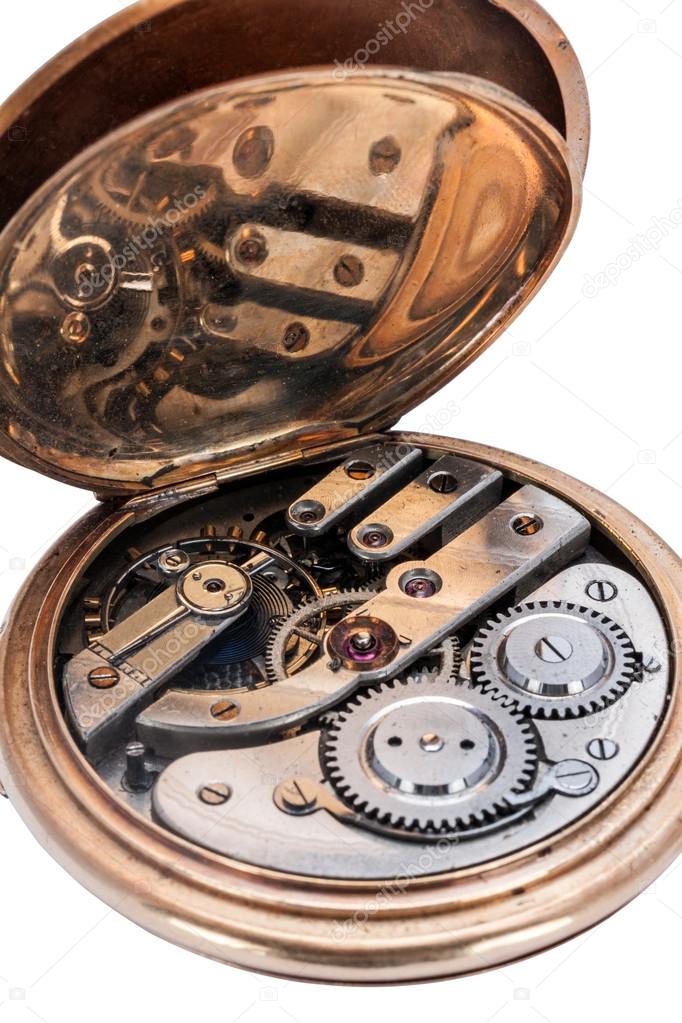 Clockwork of old pocket watches