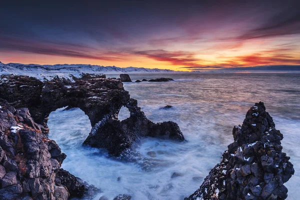 Gatklettur Island Severní Atlantický Oceán — Stock fotografie