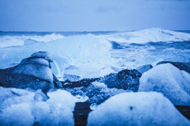 Elmas plajı, İzlanda, Kuzey Atlantik Okyanusu