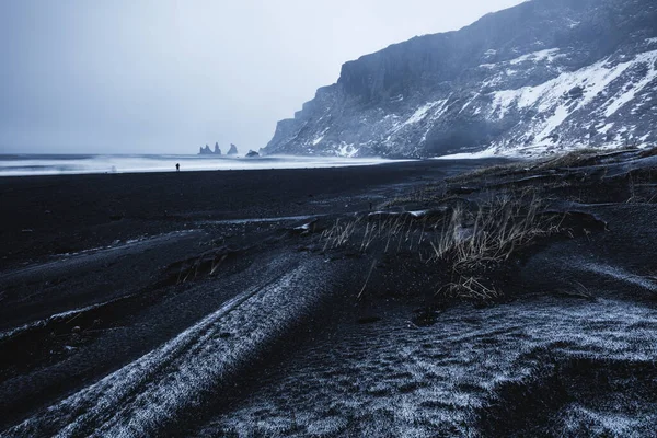 レイニスフィヤラブラックサンドビーチ ヴィク アイスランド 北大西洋 — ストック写真
