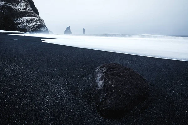 Reynisfjara Black Sand Beach Vik Island Severní Atlantický Oceán — Stock fotografie