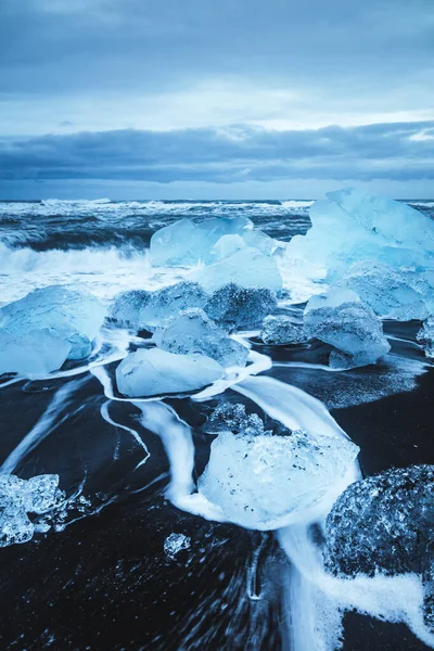 Pantai Berlian Islandia Samudera Atlantik Utara — Stok Foto