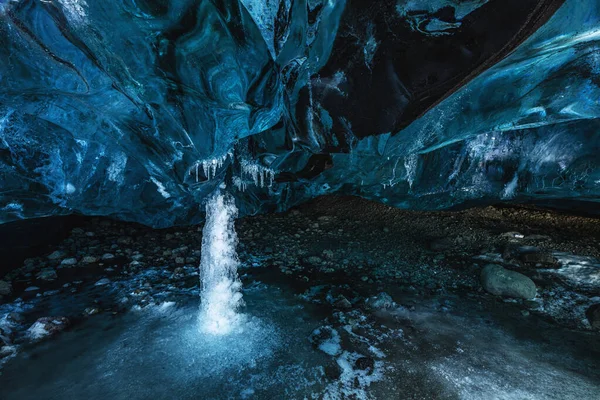 Blue Ice Texture Caves Jokulsarlon Glacier Iceland North Atlantic Ocean — Stock Photo, Image