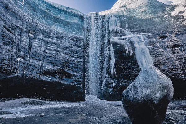 Grottes Glace Dans Glacier Jokulsarlon Islande Océan Atlantique Nord — Photo