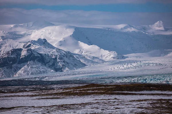 Gua Biru Gletser Jokulsarlon Islandia Samudera Atlantik Utara — Stok Foto