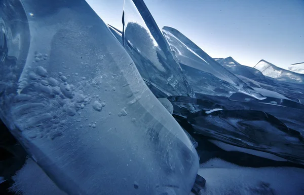 Baikal jezioro lód makro wszechświata — Zdjęcie stockowe