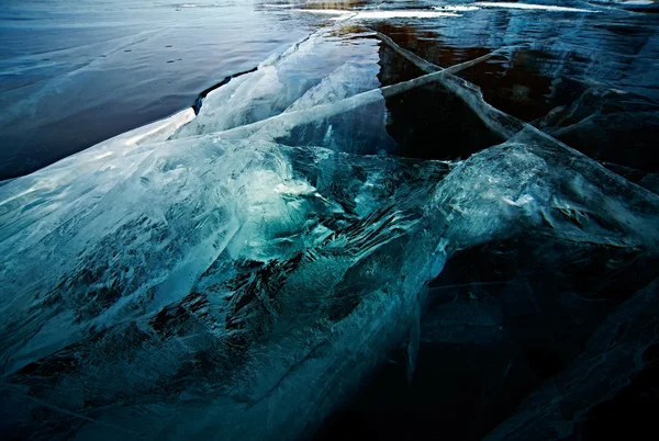 BAIKAL LAKE ICE Macro Universe — Stock Photo, Image