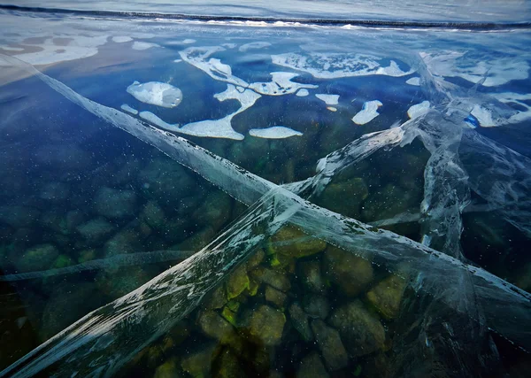 BAIKAL LAKE ICE Macro Universe — Stock Photo, Image