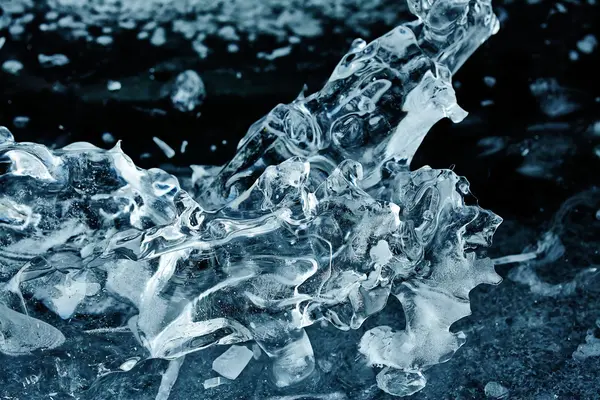 LAGO BAIKAL ICE Macro Universo — Fotografia de Stock