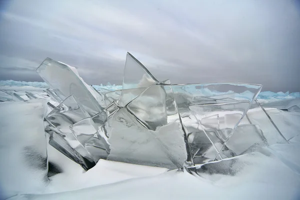 BAIKAL LAKE ICE Macro Universe — Stock Photo, Image