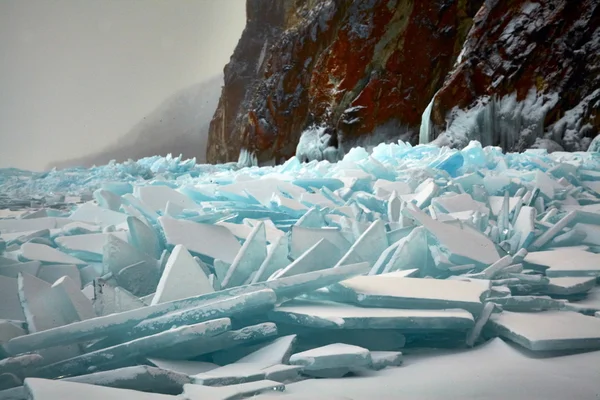 BAIKAL LAKE ICE Macro Universe — Stock Photo, Image