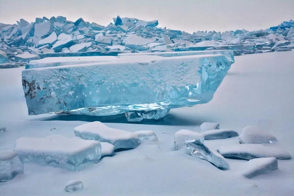 Σύμπαν μακροεντολή πάγο λίμνη Βαϊκάλη — Φωτογραφία Αρχείου