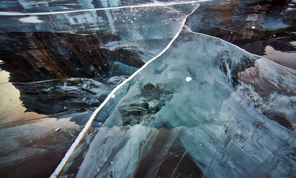 贝加尔湖湖冰宏观宇宙 — 图库照片