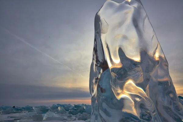 Baykal Gölü buz makro evren — Stok fotoğraf