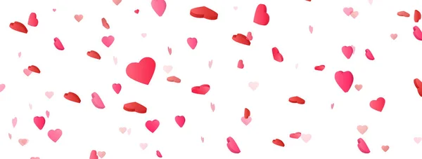 Confete Coração Estandarte Longo Dia São Valentim Fundo Festa Celebração —  Vetores de Stock