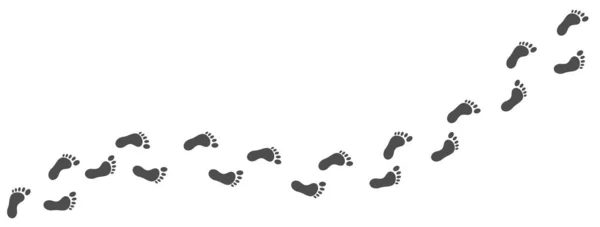 Icône d'empreinte. Symbole pieds nus. Marche. En forme de trekking. Insigne de distance. Silhouette du pied. Suivez le modèle. Élément de conception pour application mobile, jeu. Le décor de la façon. Illustration vectorielle — Image vectorielle