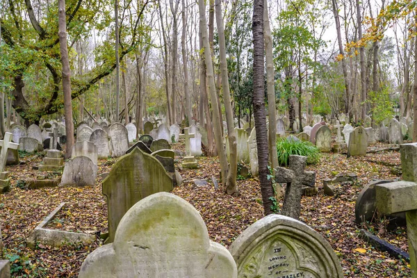 Londra Regno Unito Una Fredda Giornata Autunnale Nello Storico Cimitero — Foto Stock