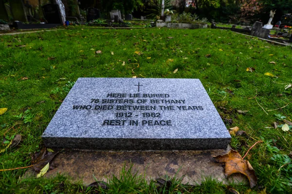 Londra, İngiltere - 11 / 01 / 20 - Londra 'nın kuzeyindeki tarihi Highgate mezarlığında soğuk bir sonbahar günü - İngiltere