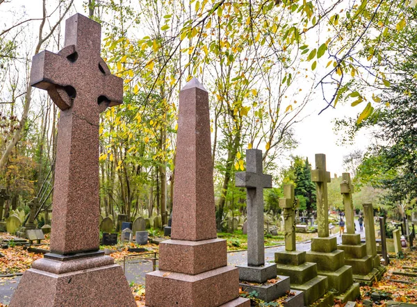 stock image London, UK - 11/01/20 -  A cold autumn day in the historic Highgate cemetery in the north of London - UK